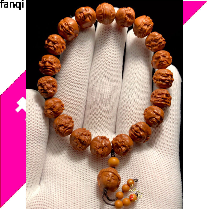 小籽龙纹男款橄榄核文玩核桃盘玩十八罗汉核雕桃核手串罗汉