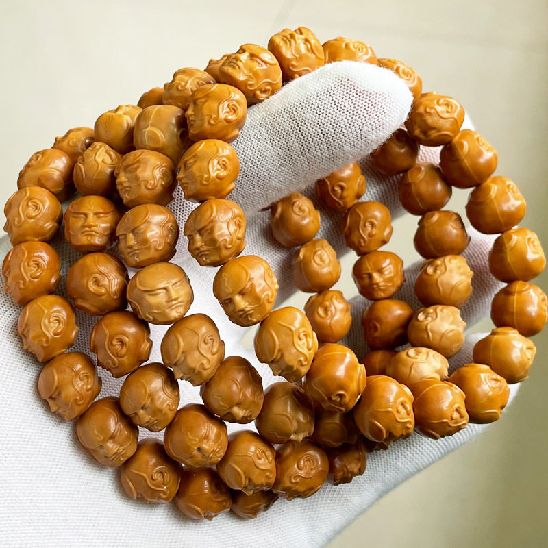 全品 猴头手串 美国金丝猴头雕刻手串 小核桃雕刻静思 约10.5mm