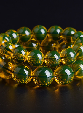 直播墨西哥净水圆珠单圈手链男女款二代琥珀蜜蜡蓝珀手串