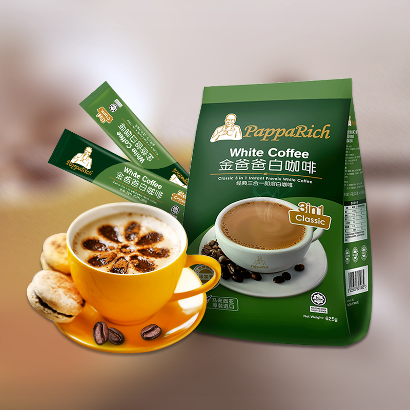 ÂíÀ´Î÷Ñǽø¿Ú½ð°Ö°Öpapparich¾µäÈýºÏÒ»ËÙÈܰ׿§·È625g£¨25Ìõ£©