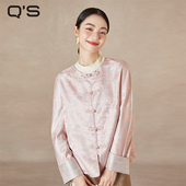 上衣 改良轻国风外套高级感缎面提花宽松短款 QS秸熙春秋新款 新中式