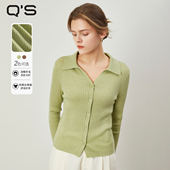 显瘦POLO领针织毛衣绵羊毛打底修身 秸熙春秋新款 开衫 商场同款