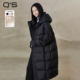 鸭绒宽松时尚 qs秸熙2025冬新款 轻量感连帽羽绒服纯色保暖长款 外套