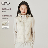 夹克羽绒服休闲户外运动连帽修身 qs秸熙2025秋冬款 纯色轻薄款 外套
