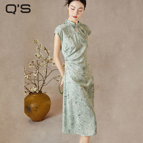 QS秸熙改良收腰旗袍裙