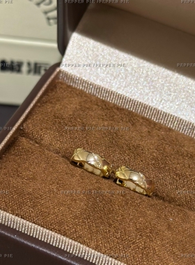 辣椒派定制迷你coco菱格光面耳圈女高耳位多耳洞轻奢小香风耳骨扣