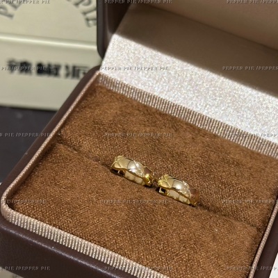 辣椒派定制 迷你coco菱格纹耳扣女 高耳位多耳洞轻奢小香风耳骨扣
