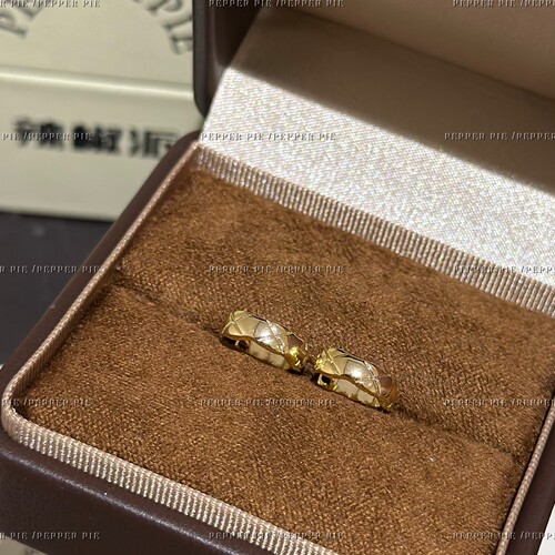 辣椒派定制 迷你coco菱格纹耳扣女 高耳位多耳洞轻奢小香风耳骨扣