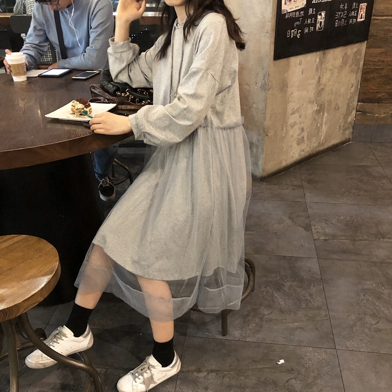 春秋季网纱chic温柔仙女超仙连衣裙29.70元包邮