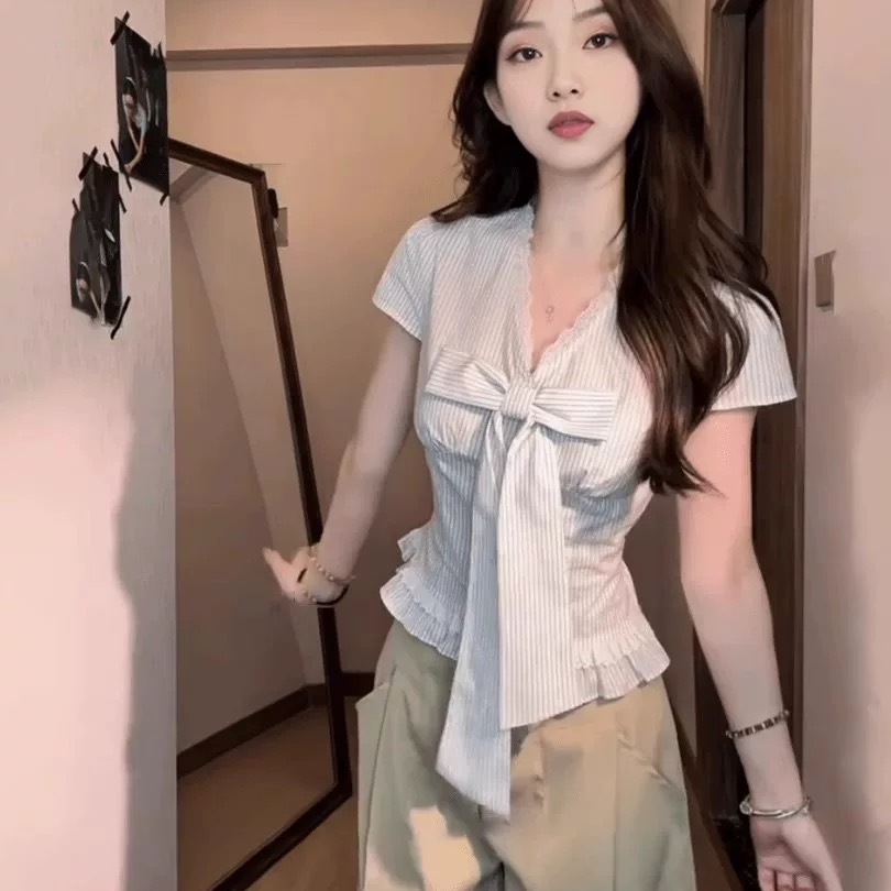 法式气质设计感蕾丝花边蝴蝶结