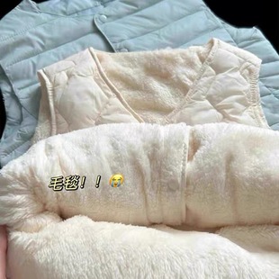 反季 坎肩上衣女保暖洋气外套秋冬口袋 清仓 加厚毛绒马甲叠穿无袖