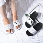 男潮室外潮牌韩版 个性 凉拖鞋 拖鞋 防滑软底居家室内情侣拖鞋 夏外穿