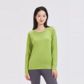 SHEEP 女士保暖吸湿排汗运动拼色圆领上衣 T恤 RUN 美利奴长袖