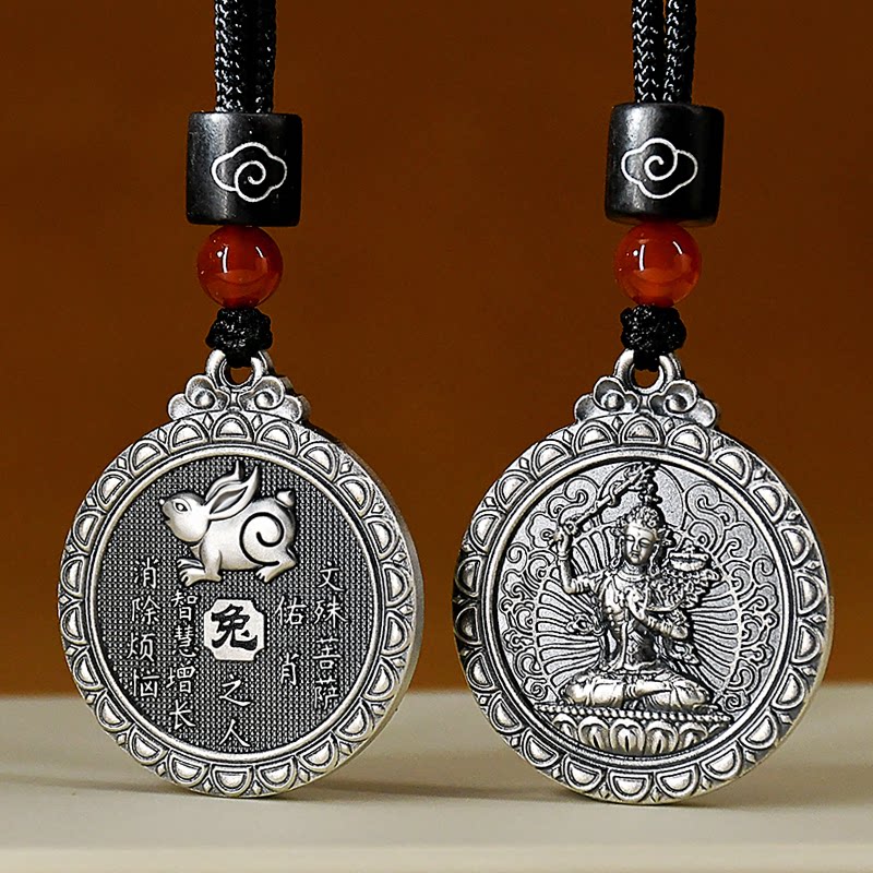 999纯银十二生肖吊坠鼠牛虎兔龙蛇马羊猴鸡狗猪男女本命年项链坠