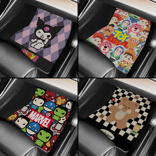 丝圈脚垫适用于特斯拉model3脚垫Modely毛豆专用车垫平铺卡通地毯