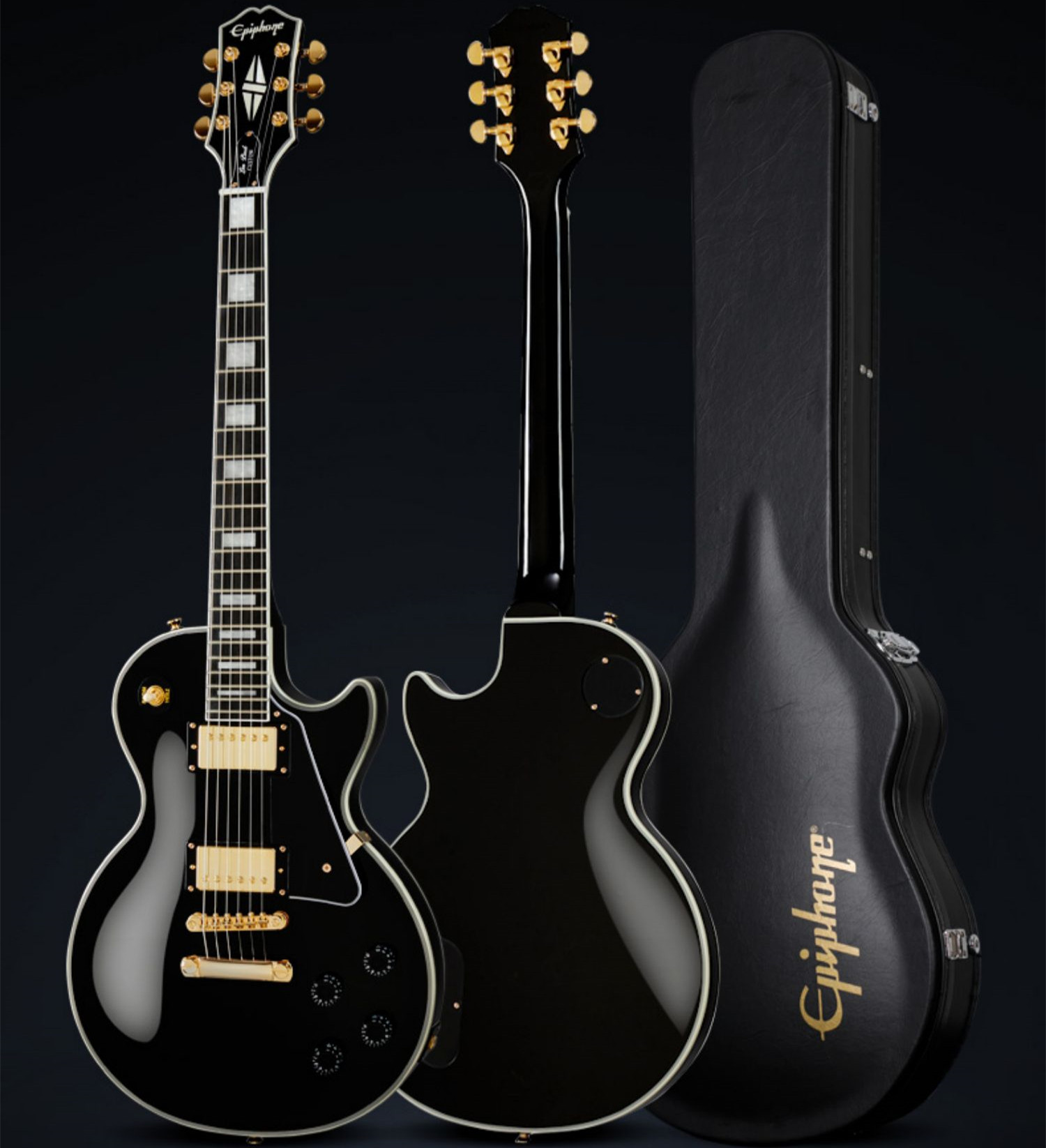 Epiphone易普锋电吉他LesPaulCustom黑卡白卡奶卡LP黑背初学入门