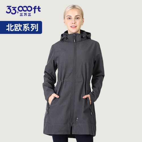 北欧长款软壳衣女秋冬防风防水