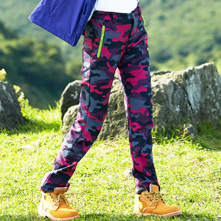 冲锋裤女户外秋冬防风防水透气保暖修身男登山裤加厚款抓绒软壳裤