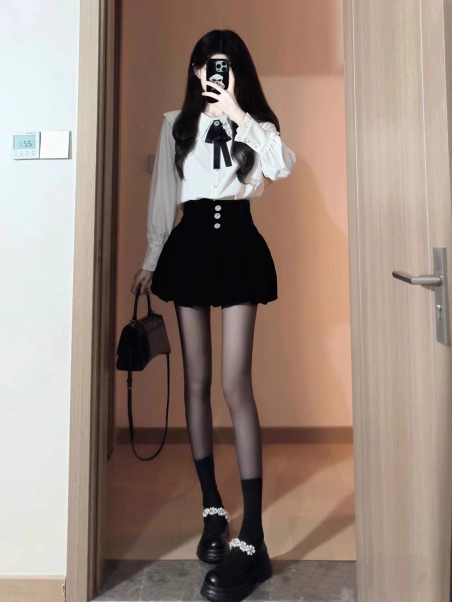 秋冬季套装女富家千金韩剧今年流行气质名媛小香风衬衫裤裙两件套
