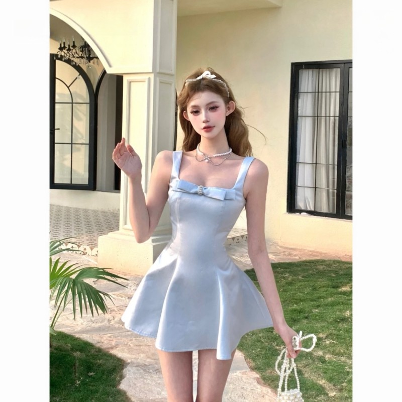 纯欲风甜美套装春夏新款收腰显瘦设计感千金风蝴蝶结吊带连衣裙女,女装/女士精品,连衣裙,淘宝优惠券,粉丝福利购,淘宝优惠卷