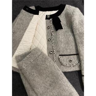 奶fufu的小香风毛呢套装裙女秋冬季高级感小洋装名媛高端两件套装