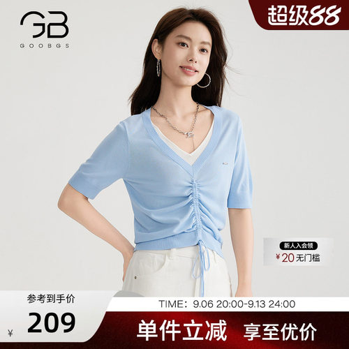 假两件短袖针织衫女夏季新款