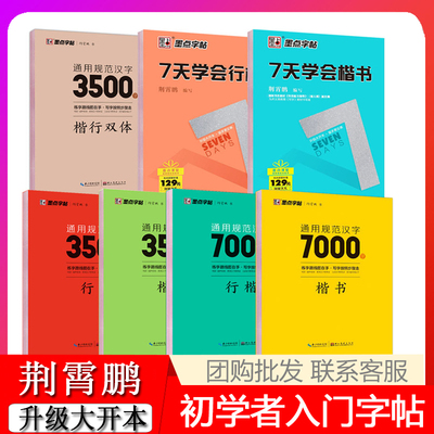 墨点字帖荆霄鹏手写字帖7天学会楷书行楷快速基础入门通用规范汉字7000常用字楷书行楷3500字楷行双体成人书法初学者带临摹纸字帖