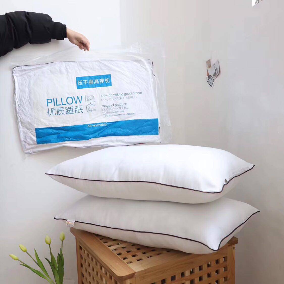 特价外贸出口欧美酒店专用枕芯压不扁枕芯 单人枕头 一对拍2