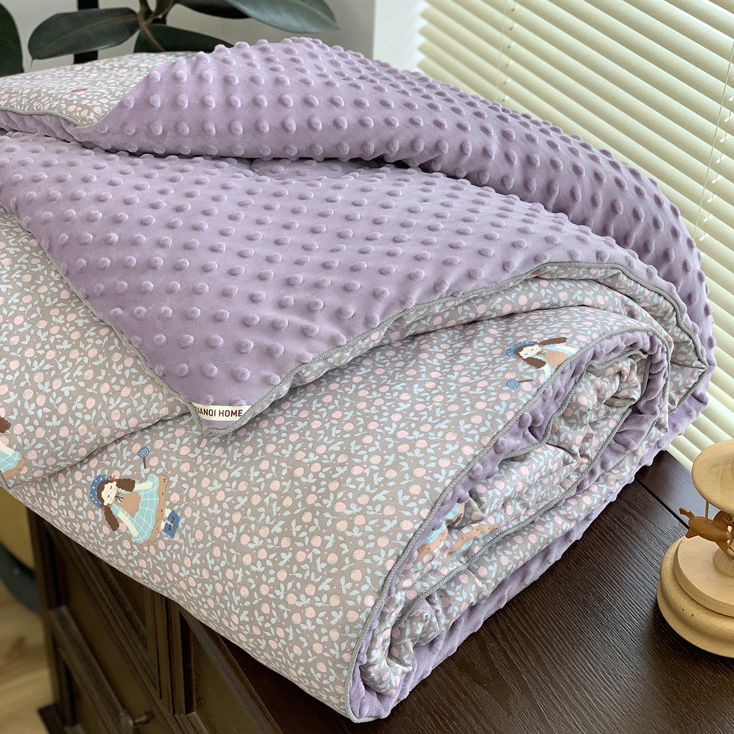 A类全棉双层纱豆豆被纯棉豆豆绒1.5春秋被子2米可水洗冬被被芯