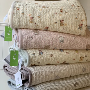 韩国大鹅秋冬加厚床盖单件纯棉加绒绗缝夹棉床单全棉榻榻米床盖