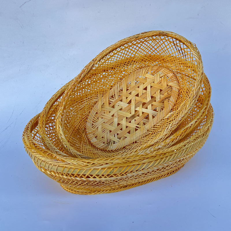 收纳筐水果篮果盘零食竹筐收纳篮纯手工竹编家用,特色手工艺,竹编/竹雕,淘宝优惠券,粉丝福利购,淘宝优惠卷