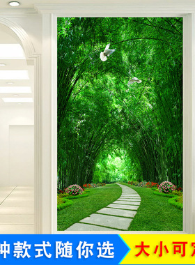 定制壁画玄关墙面装饰竖版自粘宿舍3d立体贴纸布置房间美容养生馆