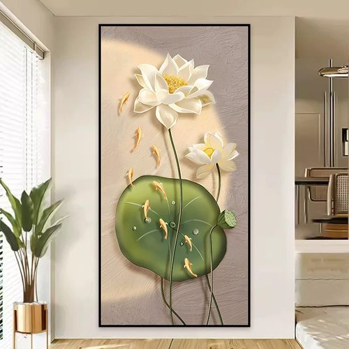 轻奢风过道竖版入户墙面装饰画