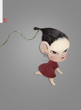 奈良美智装饰画日式卡通人物无框壁画小众艺术卧室床头墙面挂画