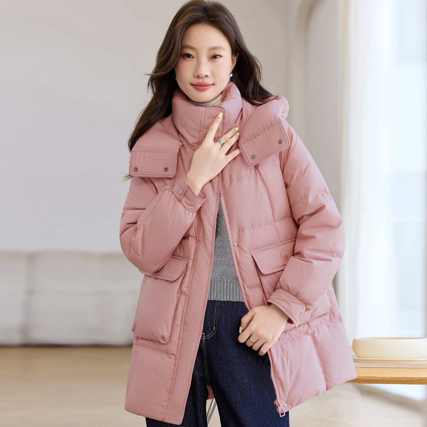2025冬季新款羽绒棉服女中长款韩版加厚棉衣小个子时尚棉袄外套潮