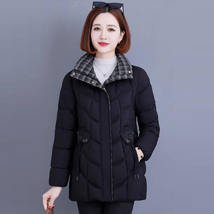 2026冬季新款羽绒棉服女中长款加厚棉衣时尚中老年妈妈装棉袄外套