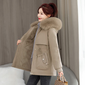 派克棉服女加绒加厚小个子羽绒棉衣时尚 2025冬季 新款 收腰棉袄外套