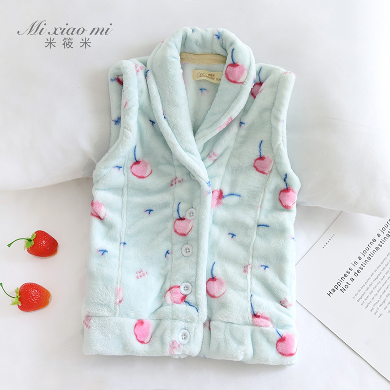 儿童开衫马甲加厚保暖背心睡衣