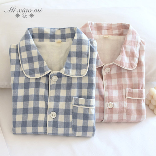 米筱米棉绒简约纯棉春秋儿童睡衣