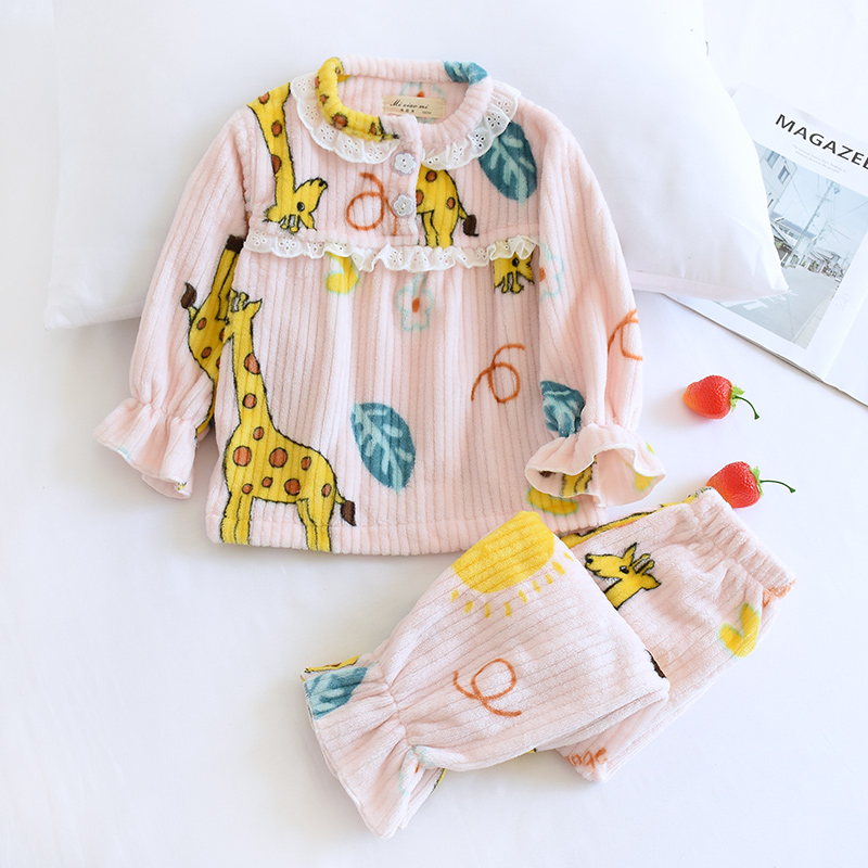 公主花边法兰绒家居服米筱米秋冬