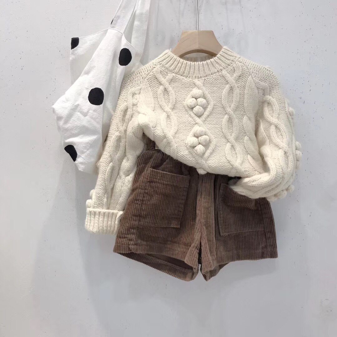 2024春季新品韩国男童女童球球针织麻花毛衣儿童洋气针织衫潮童装