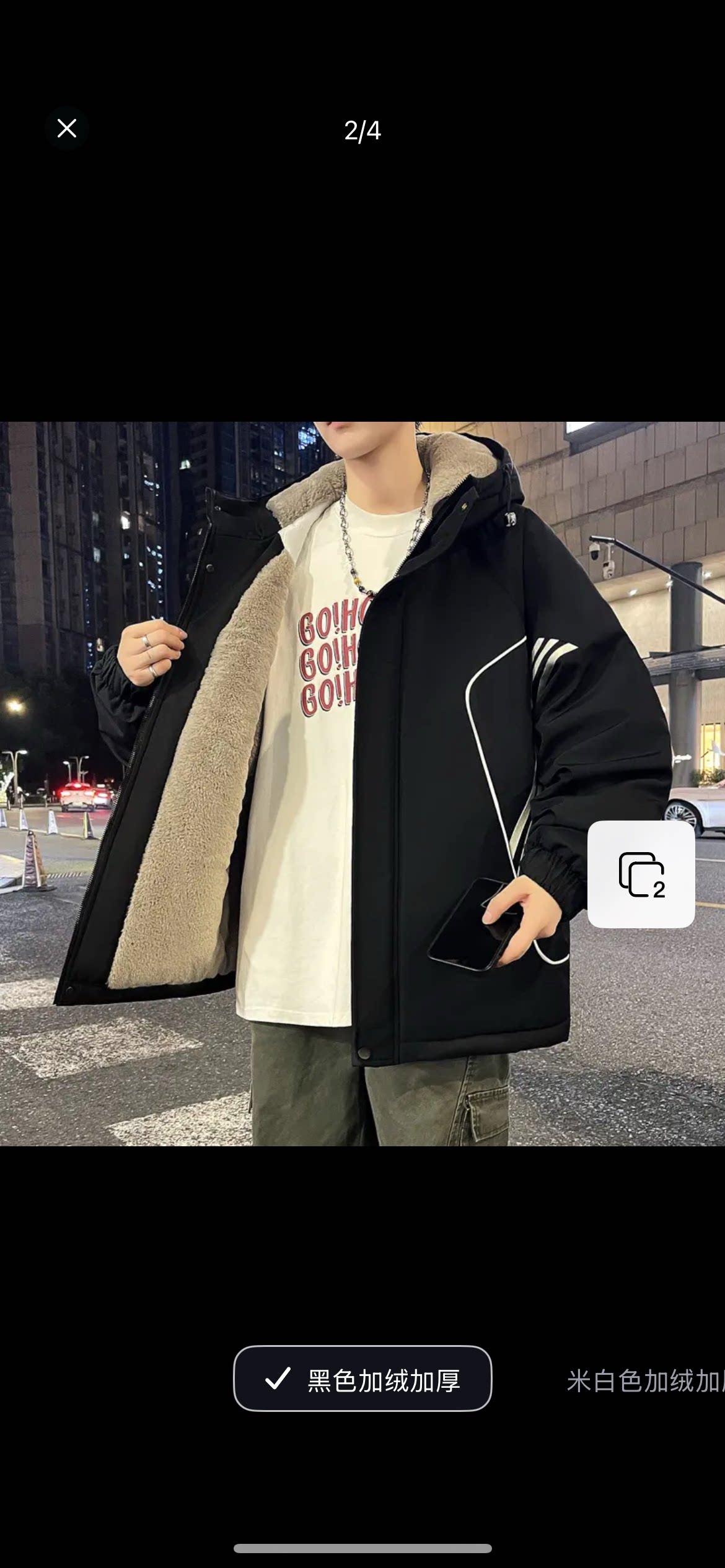 新款加绒加厚连帽夹克青少年百搭棉衣