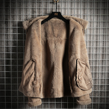 网格大码冬季皮毛一体男加绒加厚外套Z1928-P255主推大货，女装短外套，电商D308