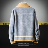 日系大码冬季皮毛一体男加绒加厚夹克外套Z1929-P260，男装夹克，电商D308