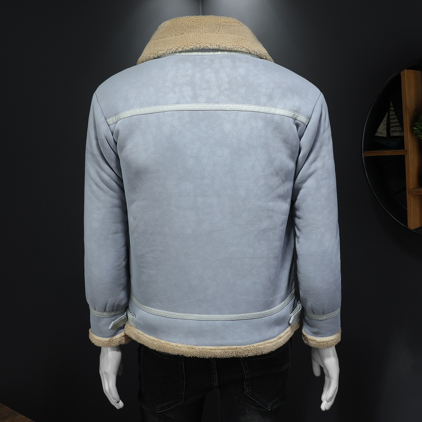 男装冬季皮毛一体加绒加厚外套Z1929-P260假模,女装短外套,电商D308