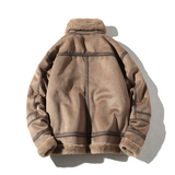 日系白底冬季皮毛一体男加绒加厚夹克外套Z1928-P255大码主推款，男装夹克，电商D308