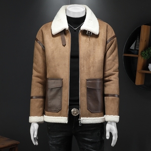 冬季男装大码皮毛一体加绒加厚外套 DSD308-Y1001-P240 假模，女装短外套，电商D308