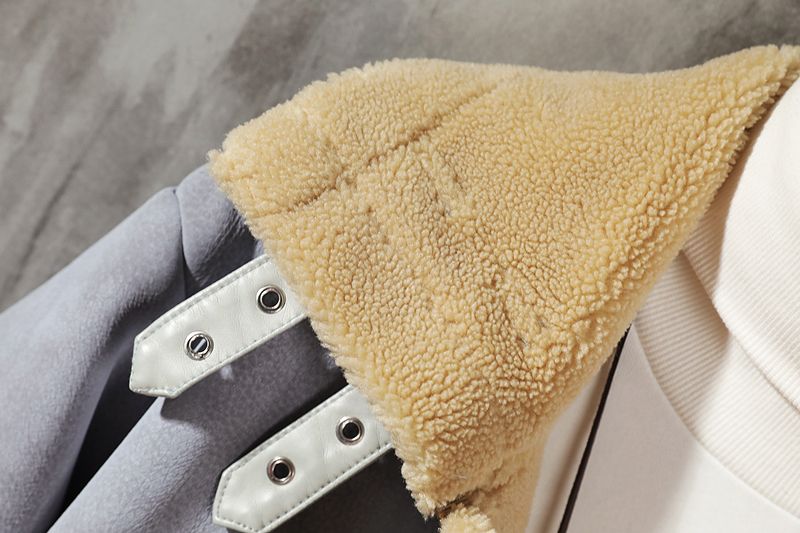 日系挂拍冬季皮毛一体男加绒加厚外套Z1929-P260大码，女装短外套，电商D308