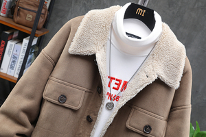 展架挂拍 男装冬季新款皮毛一体加绒加厚外套Z2880-P240 大码，女装短外套，电商D308