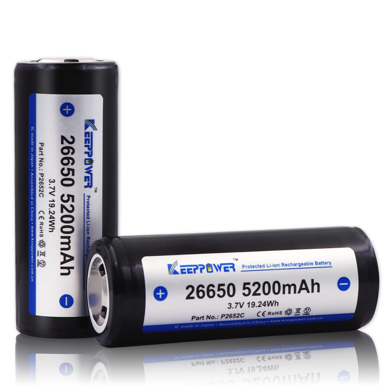 KeepPower ICR26650 P2652C 26650 5200mAh3.7V可充电锂离子电池